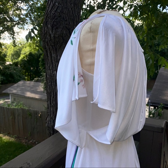 70s Vintage Handkerchief Hem Disco Summer Dress - Picture 5 of 10